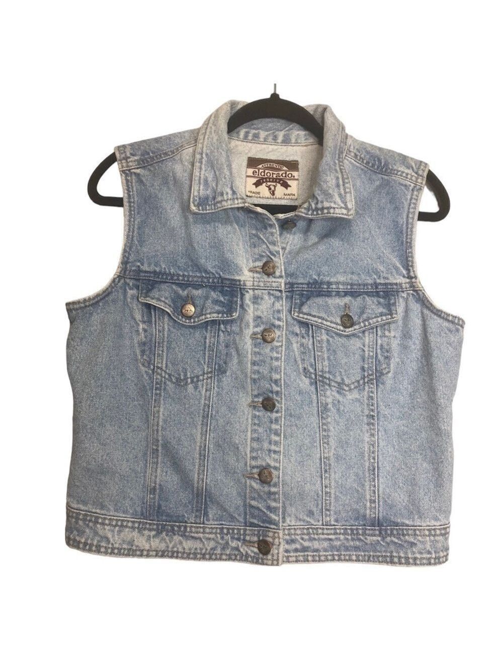 Vintage Eldorado Cotton Denim Button Up Vest, size L (fits like a M)